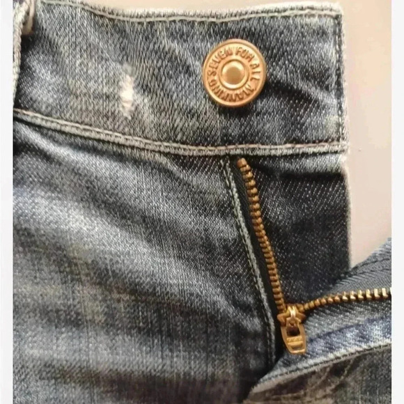 7 For  All Mankind Distressed Low Rise Bootcut Jeans Size 27 - Picture 11 of 11